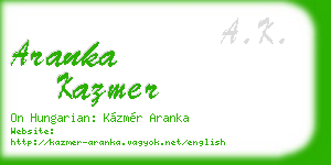 aranka kazmer business card